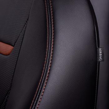 23 999 р. Комплект чехлов для сидений (РЗСиС 40/60 2П+1Г Орегон) ТУРИН-2 Lord Autofashion  Volkswagen Polo  5 (2009-2020) седан дорестайлинг, седан рестайлинг (черный, вставка черная+коричневая, строчка коричневая)  с доставкой в г. Воронеж. Увеличить фотографию 8