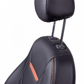23 999 р. Комплект чехлов для сидений (РЗСиС 40/60 2П+1Г Орегон) ТУРИН-2 Lord Autofashion  Volkswagen Polo  5 (2009-2020) седан дорестайлинг, седан рестайлинг (черный, вставка черная+коричневая, строчка коричневая)  с доставкой в г. Воронеж. Увеличить фотографию 6