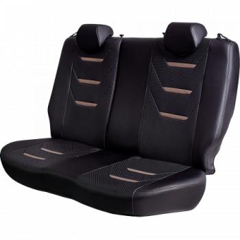 10 299 р. Комплект чехлов для сидений (РЗСиС 40/60 2П+1Г Орегон) ТУРИН-2 Lord Autofashion  Volkswagen Polo  5 (2009-2020) седан дорестайлинг, седан рестайлинг (черный, вставка черная+темно-коричневая, строчка темно-коричневая)  с доставкой в г. Воронеж. Увеличить фотографию 3
