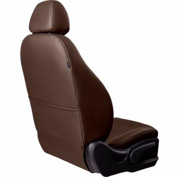 23 999 р. Комплект чехлов для сидений (ЦЗС 2П+1Г Орегон) ТУРИН-2 Lord Autofashion  Volkswagen Polo  5 (2009-2020) седан дорестайлинг, седан рестайлинг (темно-коричневый, вставка темно-коричневая, строчка темно-коричневая)  с доставкой в г. Воронеж. Увеличить фотографию 4
