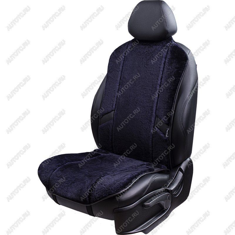 14 949 р. Накидка на сиденье (1 место Р. 4418 натур. мех) Меховая Lord Autofashion   (черника 12мм, строчка черная)  с доставкой в г. Воронеж