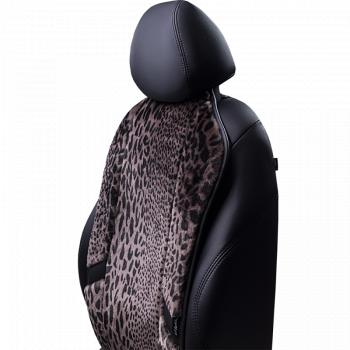 14 949 р. Накидка на сиденье (1 место Р. 7415 натур. мех) Меховая Lord Autofashion   (рысь-леопард на коричневом, строчка чёрная)  с доставкой в г. Воронеж. Увеличить фотографию 8