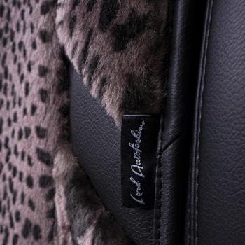 14 949 р. Накидка на сиденье (1 место Р. 7415 натур. мех) Меховая Lord Autofashion   (рысь-леопард на коричневом, строчка чёрная)  с доставкой в г. Воронеж. Увеличить фотографию 10