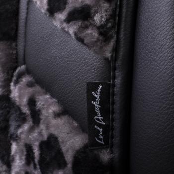 1 000 000 р. Накидка на сиденье (1 место Р. 6217 натур. мех) Меховая Lord Autofashion   (рысь-леопард на сером, строчка чёрная)  с доставкой в г. Воронеж. Увеличить фотографию 14