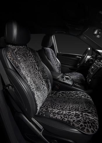 1 000 000 р. Накидка на сиденье (1 место Р. 6217 натур. мех) Меховая Lord Autofashion   (рысь-леопард на сером, строчка чёрная)  с доставкой в г. Воронеж. Увеличить фотографию 9