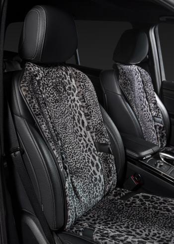 1 000 000 р. Накидка на сиденье (1 место Р. 6217 натур. мех) Меховая Lord Autofashion   (рысь-леопард на сером, строчка чёрная)  с доставкой в г. Воронеж. Увеличить фотографию 15