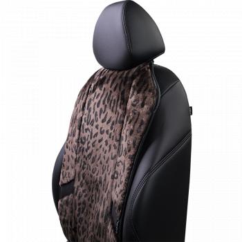14 949 р. Накидка на сиденье (1 место Р. 7519 натур. мех) Меховая Lord Autofashion   (орех-леопард, строчка черная)  с доставкой в г. Воронеж. Увеличить фотографию 5