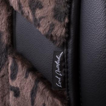 14 949 р. Накидка на сиденье (1 место Р. 7519 натур. мех) Меховая Lord Autofashion   (орех-леопард, строчка черная)  с доставкой в г. Воронеж. Увеличить фотографию 9