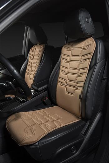 2 579 р. Накидка на сиденье (1 место Афины) ЛЮКС ст ФОРТ Lord Autofashion   (бежевый, строчка коричневая )  с доставкой в г. Воронеж. Увеличить фотографию 6