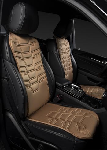 2 579 р. Накидка на сиденье (1 место Афины) ЛЮКС ст ФОРТ Lord Autofashion   (бежевый, строчка коричневая )  с доставкой в г. Воронеж. Увеличить фотографию 7