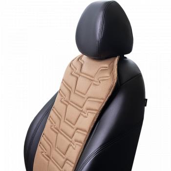 2 579 р. Накидка на сиденье (1 место Афины) ЛЮКС ст ФОРТ Lord Autofashion   (бежевый, строчка коричневая )  с доставкой в г. Воронеж. Увеличить фотографию 8