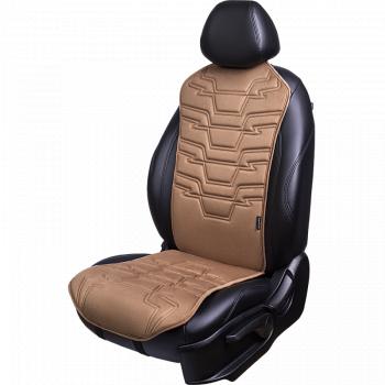 2 579 р. Накидка на сиденье (1 место Афины) ЛЮКС ст ФОРТ Lord Autofashion   (бежевый, строчка коричневая )  с доставкой в г. Воронеж. Увеличить фотографию 11