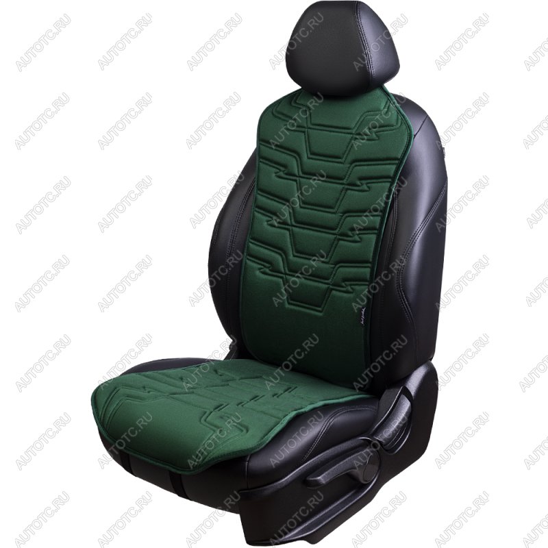 2 579 р. Накидка на сиденье (1 место Афины) ЛЮКС ст ФОРТ Lord Autofashion   (зеленый, строчка темно-зеленая)  с доставкой в г. Воронеж
