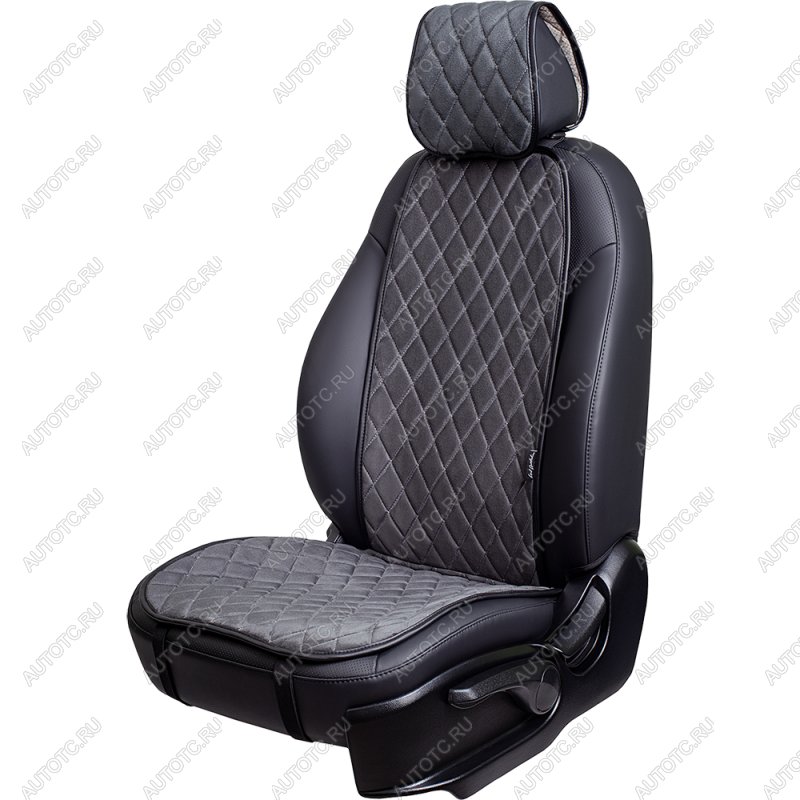 1 699 р. Накидка на сиденье (1 место Атланта) МОНРО ст РОМБ Lord Autofashion   (серый, строчка серая)  с доставкой в г. Воронеж