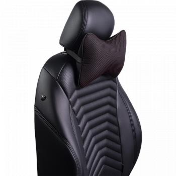 287 р. Подушка-косточка (жаккард) Lord Autofashion   (черный, строчка Ёж красная)  с доставкой в г. Воронеж. Увеличить фотографию 4