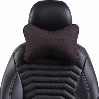 287 р. Подушка-косточка (жаккард) Lord Autofashion   (черный, строчка Ёж красная)  с доставкой в г. Воронеж. Увеличить фотографию 6