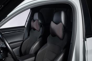 287 р. Подушка-косточка (жаккард) Lord Autofashion   (черный, строчка Ёж красная)  с доставкой в г. Воронеж. Увеличить фотографию 2