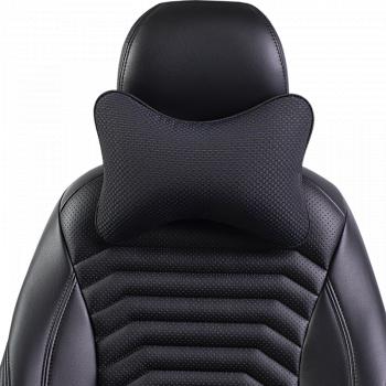 287 р. Подушка-косточка (жаккард) Lord Autofashion   (черный, строчка Ёж синяя)  с доставкой в г. Воронеж. Увеличить фотографию 7