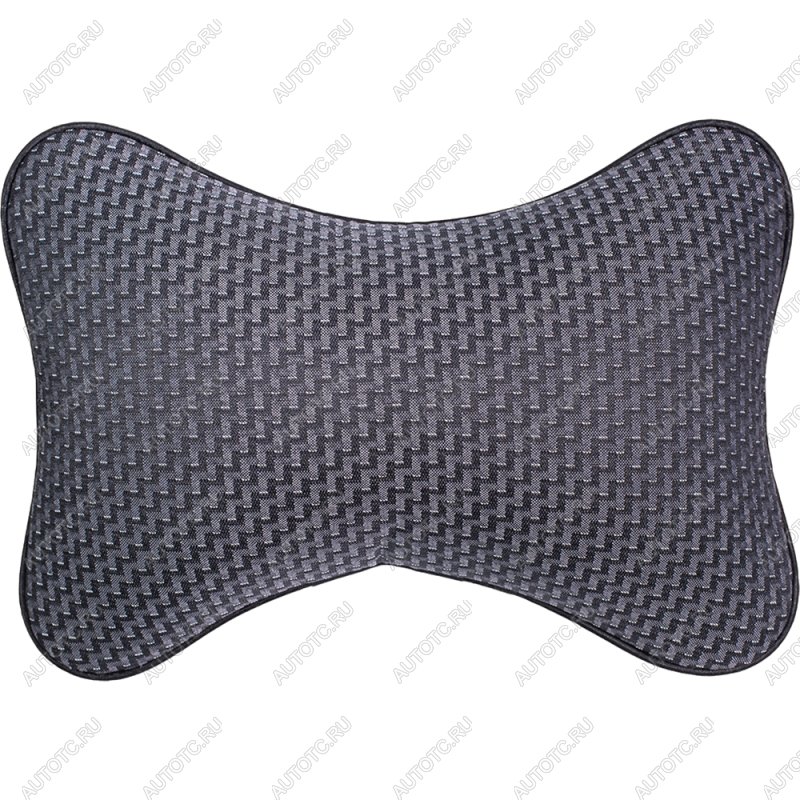 287 р. Подушка-косточка (жаккард) Lord Autofashion   (черный, строчка Зигзаг серая)  с доставкой в г. Воронеж