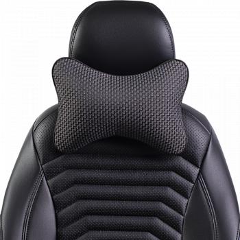 287 р. Подушка-косточка (жаккард) Lord Autofashion   (черный, строчка Зигзаг серая)  с доставкой в г. Воронеж. Увеличить фотографию 7