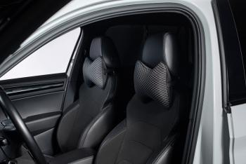 287 р. Подушка-косточка (жаккард) Lord Autofashion   (черный, строчка Прямоугольник черная)  с доставкой в г. Воронеж. Увеличить фотографию 2
