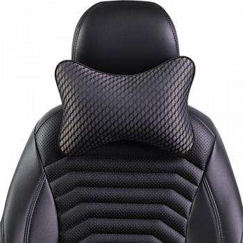 287 р. Подушка-косточка (жаккард) Lord Autofashion   (черный, строчка Ромб 3D серая)  с доставкой в г. Воронеж. Увеличить фотографию 7