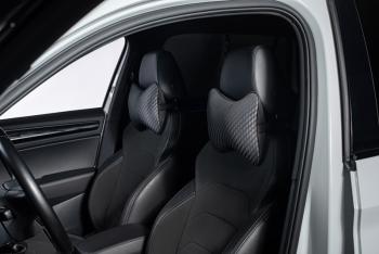 287 р. Подушка-косточка (жаккард) Lord Autofashion   (черный, строчка Ромб 3D серая)  с доставкой в г. Воронеж. Увеличить фотографию 2