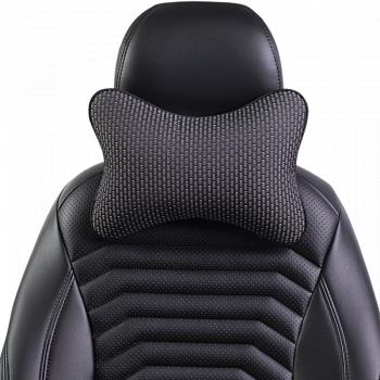 287 р. Подушка-косточка (жаккард) Lord Autofashion   (черный, строчка Сеул серая)  с доставкой в г. Воронеж. Увеличить фотографию 5
