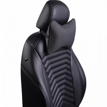 287 р. Подушка-косточка (жаккард) Lord Autofashion   (черный, строчка Сеул серая)  с доставкой в г. Воронеж. Увеличить фотографию 6