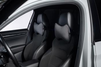 287 р. Подушка-косточка (жаккард) Lord Autofashion   (черный, строчка Сеул серая)  с доставкой в г. Воронеж. Увеличить фотографию 2