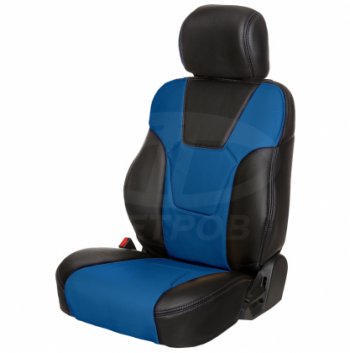 5 849 р. Комплект универсальных чехлов (экокожа) R.SPORT PLUS   (чёрный/синий)  с доставкой в г. Воронеж. Увеличить фотографию 2