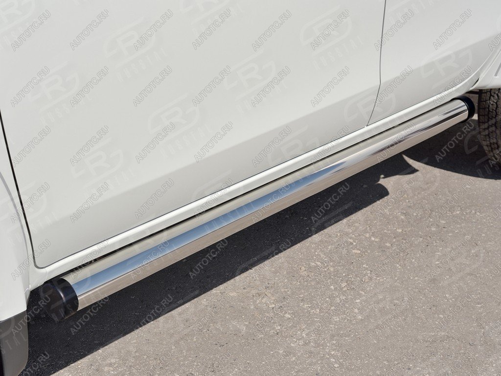 21 649 р. Защита порогов d76 мм SLITKOFF  Mitsubishi Outlander  CW0W (2005-2010) дорестайлинг (торцы с пластиковыми заглушками)  с доставкой в г. Воронеж