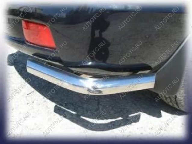 4 999 р. Защита заднего бампера уголки d57 Slitkoff  Hyundai Tucson  JM (2004-2010) (Сталь с полимерным покрытием в цвет серебристый)  с доставкой в г. Воронеж