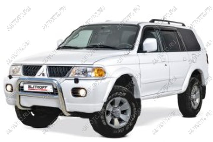 16 899 р. Защита переднего бампера кенгурятник d57 низкий Slitkoff  Mitsubishi Pajero Sport  PA (2004-2008) рестайлинг (Сталь с полимерным покрытием в цвет серебристый)  с доставкой в г. Воронеж