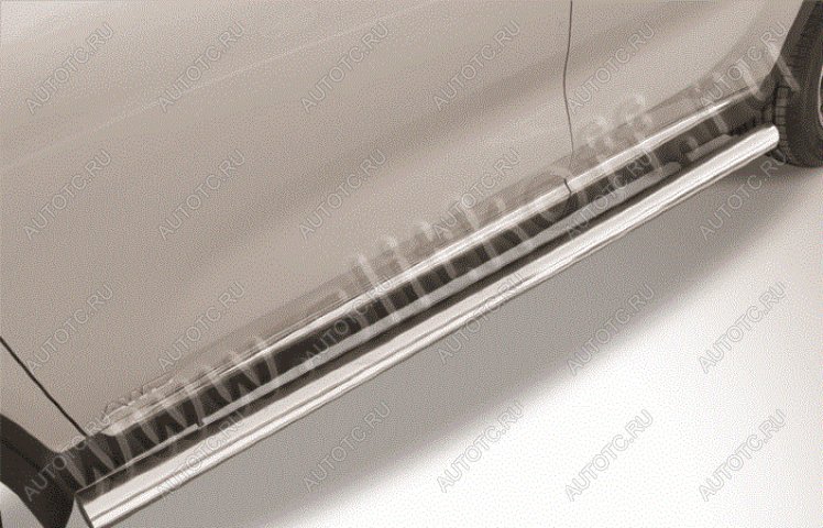 14 999 р. Защита порогов d76 труба Slitkoff Hyundai Tucson JM (2004-2010) (нержавейка полированная)  с доставкой в г. Воронеж