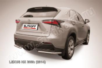 Защита заднего бампера уголки d57 Slitkoff Lexus NX300h Z10 дорестайлинг (2014-2017)