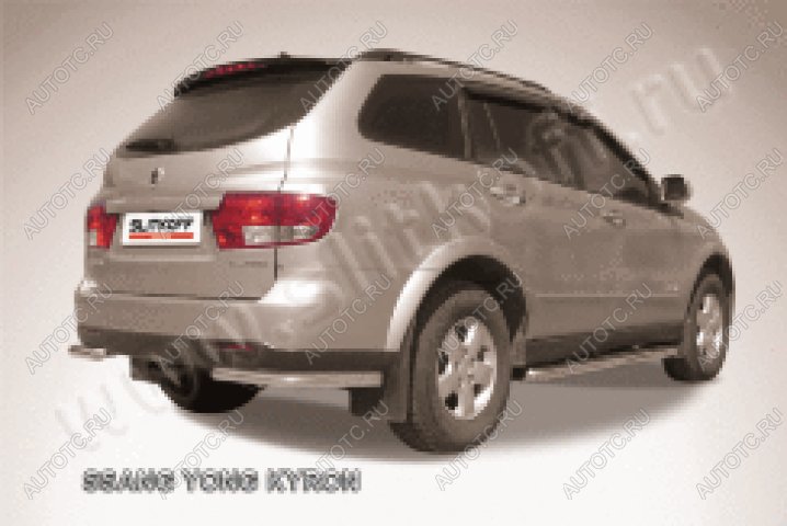 7 699 р. Защита заднего бампера уголки d57 Slitkoff SSANGYONG Kyron рестайлинг (2007-2016) (нержавейка полированная)  с доставкой в г. Воронеж