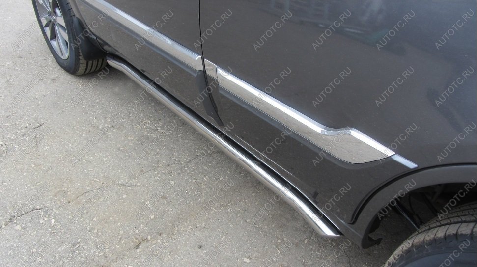 15 599 р. Защита порогов d57 с гибами Slitkoff SSANGYONG Actyon дорестайлинг (2010-2013) (нержавейка)  с доставкой в г. Воронеж