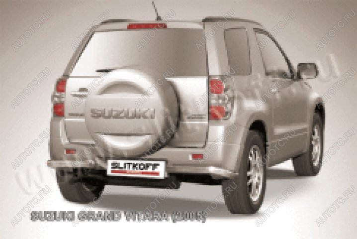 7 349 р. Защита заднего бампера уголки d57 Slitkoff Suzuki Grand Vitara JT 3 двери дорестайлинг (2005-2008) (нержавейка полированная)  с доставкой в г. Воронеж