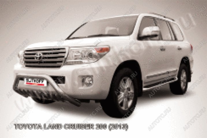 41 699 р. Защита переднего бампера кенгурятник d76 низкий широкий с ЗК Slitkoff  Toyota Land Cruiser  200 (2012-2015) 1-ый рестайлинг (нержавейка полированная)  с доставкой в г. Воронеж