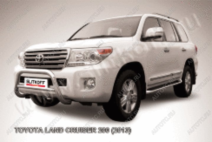 35 799 р. Защита переднего бампера кенгурятник d76 низкий Slitkoff  Toyota Land Cruiser  200 (2012-2015) 1-ый рестайлинг (нержавейка полированная)  с доставкой в г. Воронеж