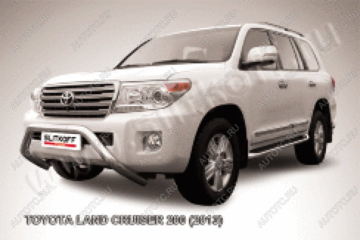 29 899 р. Защита переднего бампера кенгурятник d76 низкий мини Slitkoff  Toyota Land Cruiser  200 (2012-2015) 1-ый рестайлинг (нержавейка полированная)  с доставкой в г. Воронеж