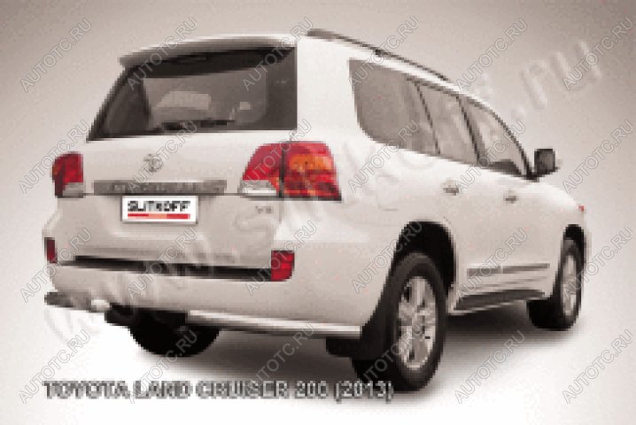 14 099 р. Защита заднего бампера уголки d76 Slitkoff  Toyota Land Cruiser  200 (2012-2015) 1-ый рестайлинг (нержавейка полированная)  с доставкой в г. Воронеж