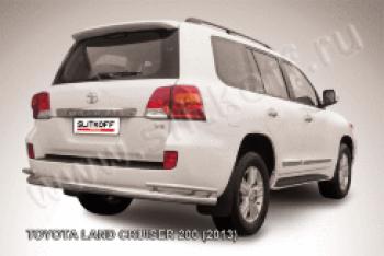 Защита заднего бампера d76+d42 двойная Slitkoff Toyota Land Cruiser 200 1-ый рестайлинг (2012-2015)