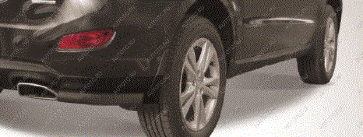 5 749 р. Защита заднего бампера уголки d57 Slitkoff Chery Tiggo 7 (2016-2020) ( Сталь с полимерным покрытием в цвет черный)  с доставкой в г. Воронеж