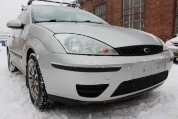 2 899 р. Защитная сетка в бампер (ячейка 3х7 мм) Alfeco Стандарт  Ford Focus  1 (2001-2005) седан рестайлинг, универсал рестайлинг, хэтчбэк 3 дв. рестайлинг, хэтчбэк 5 дв. рестайлинг (Чёрная)  с доставкой в г. Воронеж. Увеличить фотографию 2