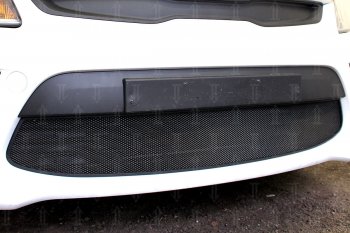 3 149 р. Защитная сетка в бампер (низ, ячейка 3х7 мм) Alfeco Стандарт  KIA Rio  4 FB (2016-2020) дорестайлинг седан (Чёрная)  с доставкой в г. Воронеж. Увеличить фотографию 4