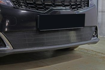 3 199 р. Защитная сетка в бампер (низ, ячейка 3х7 мм) Alfeco Стандарт  KIA Rio  X (2020-2025) рестайлинг (Чёрная)  с доставкой в г. Воронеж. Увеличить фотографию 4