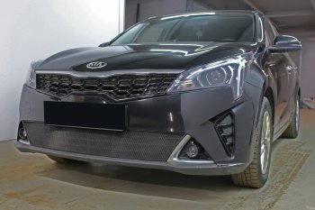 3 199 р. Защитная сетка в бампер (низ, ячейка 3х7 мм) Alfeco Стандарт  KIA Rio  X (2020-2025) рестайлинг (Чёрная)  с доставкой в г. Воронеж. Увеличить фотографию 3