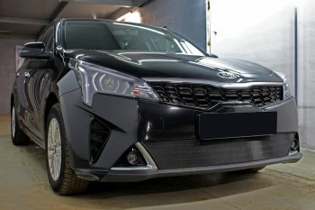 3 199 р. Защитная сетка в бампер (низ, ячейка 3х7 мм) Alfeco Стандарт  KIA Rio  X (2020-2025) рестайлинг (Чёрная)  с доставкой в г. Воронеж. Увеличить фотографию 5